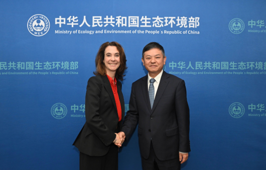 生态环境部部长黄润秋会见威立雅集团首席执行官柏莲诺1